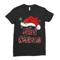 Nini Claus Shirt Christmas Lights Pajama Family Matching T Shirt Ladies Fitted T-shirt | Artistshot