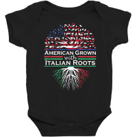 American Grown With Italian Roots Italian Heritage Month T Shirt Baby Bodysuit | Artistshot