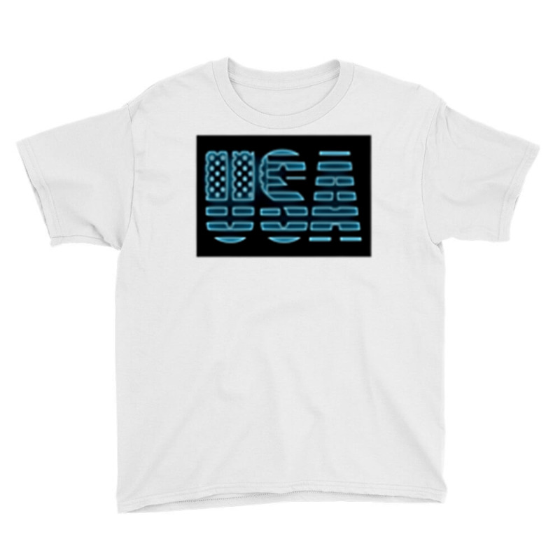 Relentless Designs Usa Flag Neon Light Memorial Day July 4th Premium T Youth Tee by cm-arts | Artistshot