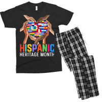 Latin Countries Hands Heart Flags Hispanic Heritage Month T Shirt Men's T-shirt Pajama Set | Artistshot