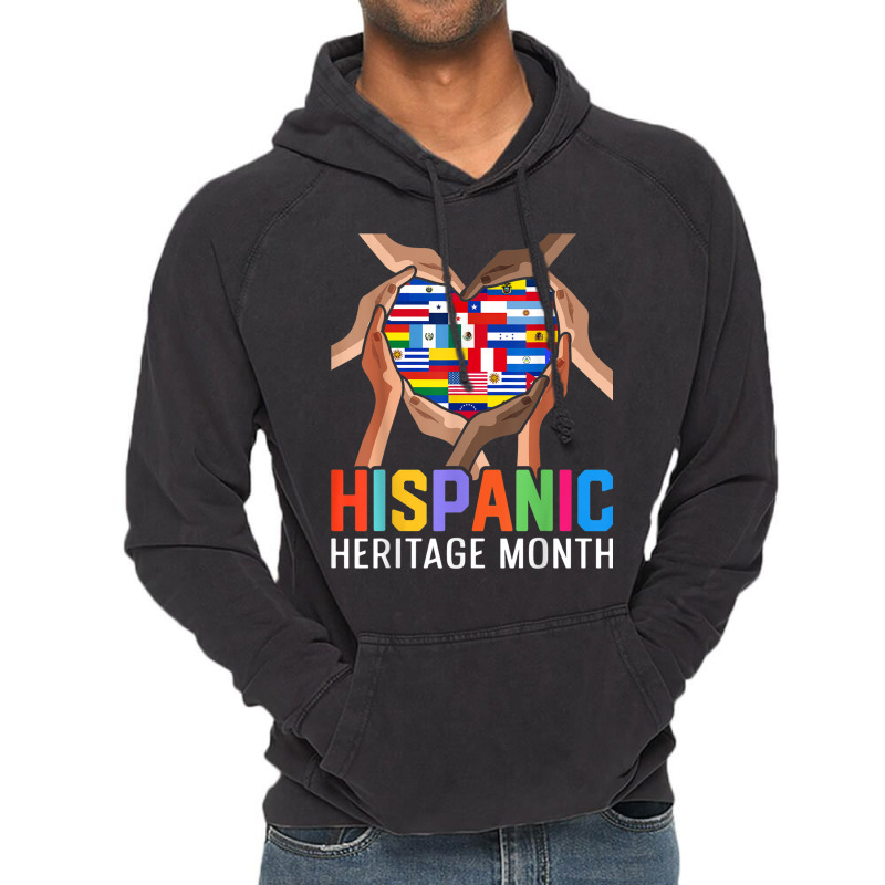 Latin Countries Hands Heart Flags Hispanic Heritage Month T Shirt Vintage Hoodie by cm-arts | Artistshot