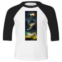 Quasar In Motion Across The Night Sky Mountain Blur Northern T Shirt Toddler 3/4 Sleeve Tee | Artistshot