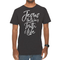 Bible Verse Quote Men's Jesus The Way The Truth And The Life-ydlxv Vintage T-shirt | Artistshot