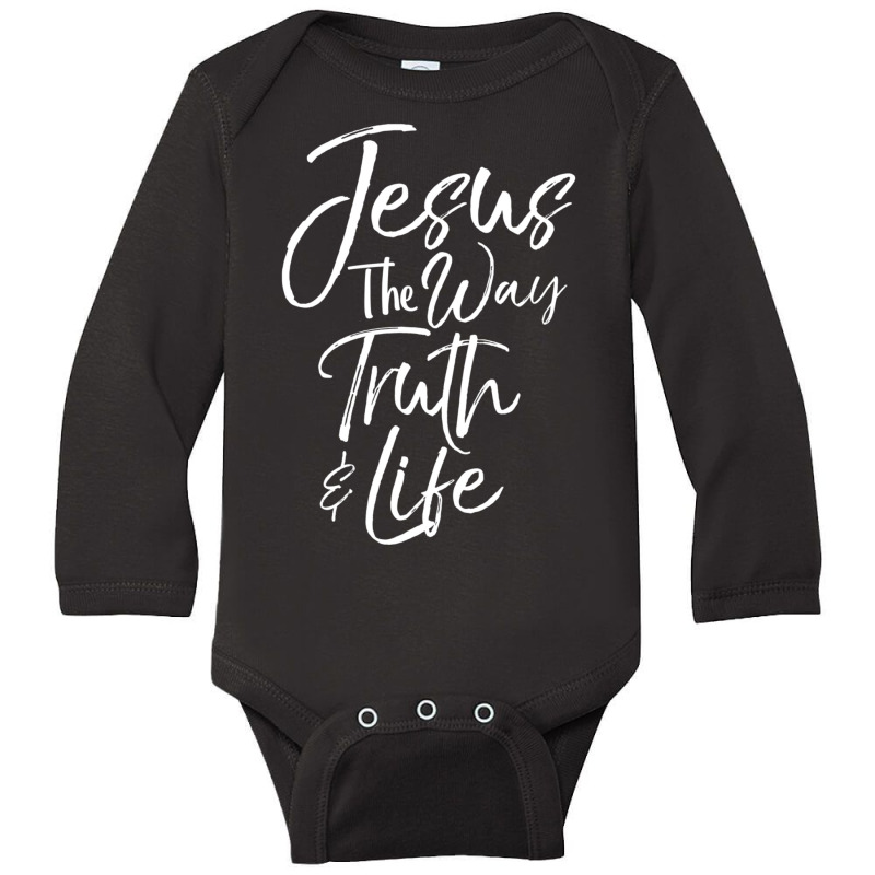 Bible Verse Quote Men's Jesus The Way The Truth And The Life-ydlxv Long Sleeve Baby Bodysuit by thangdinhsinhelf | Artistshot