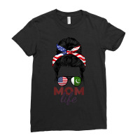 Pakistani American Messy Bun Women Ladies Fitted T-shirt | Artistshot