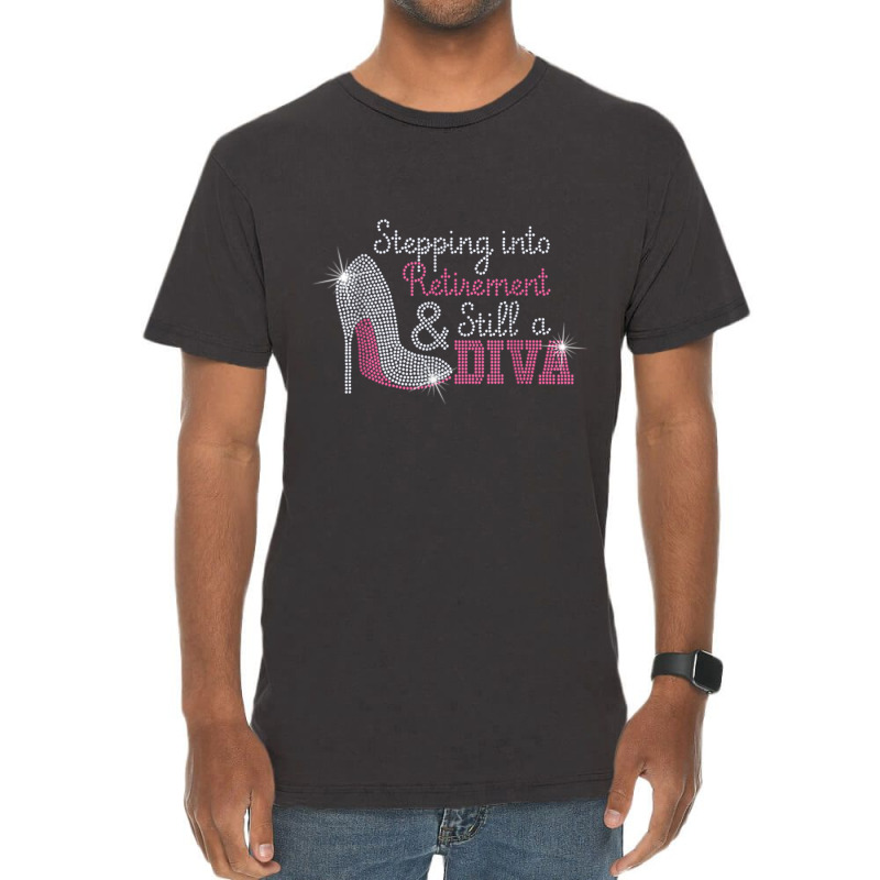 Stepping Into Retirement And Still A Boss Bling Rhinestone T Shirt Vintage T-Shirt by cm-arts | Artistshot