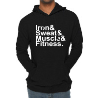 Iron & Sweat & Muscle & Fitness Lightweight Hoodie | Artistshot