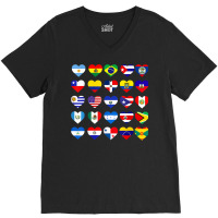 All Latin American Flags Countries Hispanic Latino Pride T Shirt V-neck Tee | Artistshot