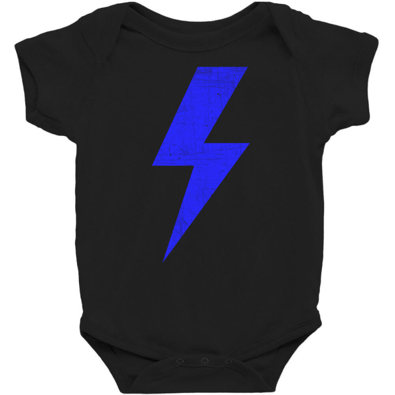 Retro Distressed Blue Lightning Bolt Sweatshirt Baby Bodysuit by cm-arts | Artistshot