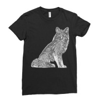 Red Fox Design Forest Animal Wild Predator With Fox Design T Shirt Ladies Fitted T-shirt | Artistshot