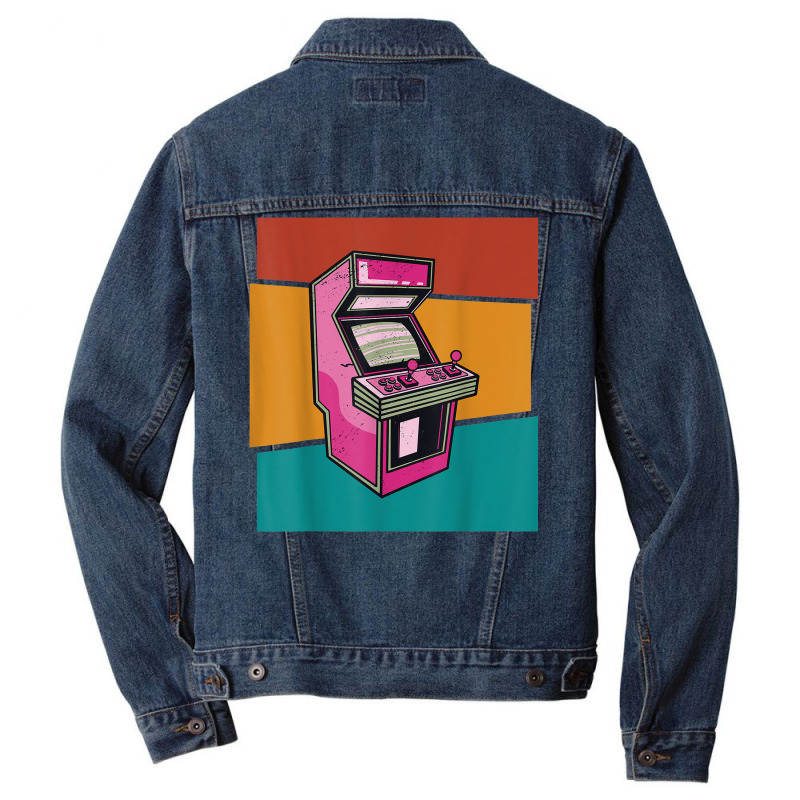 Retro Arcade Game Machine 80s Vintage Gamer Men Denim Jacket by Stunner | Artistshot