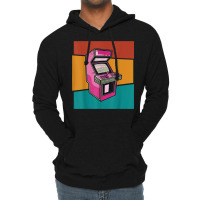 Retro Arcade Game Machine 80s Vintage Gamer Lightweight Hoodie | Artistshot