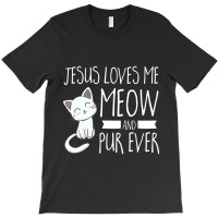 Cat Jesus Loves Me Meow Youth Christian T-shirt | Artistshot