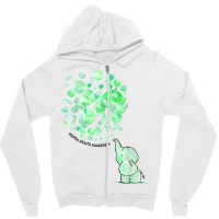 Elephant Blows Up Green Balloons Mental Health Awareness T Shirt Zipper Hoodie | Artistshot