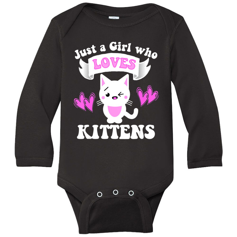 Cat Lover Gift Just A Girl Who Loves Kittens Toddlers Women Long Sleeve Baby Bodysuit by thangdinhsinhelf | Artistshot