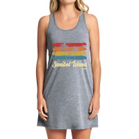 Vintage Sanibel Island Florida Palm Trees Fl Retro Pullover Hoodie Tank Dress | Artistshot