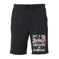 Just A Girl Who Loves Dinosaurs And Rainbows Dinosaur Fleece Short | Artistshot