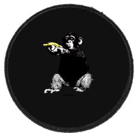 Monkey Shooting Banana Round Patch | Artistshot