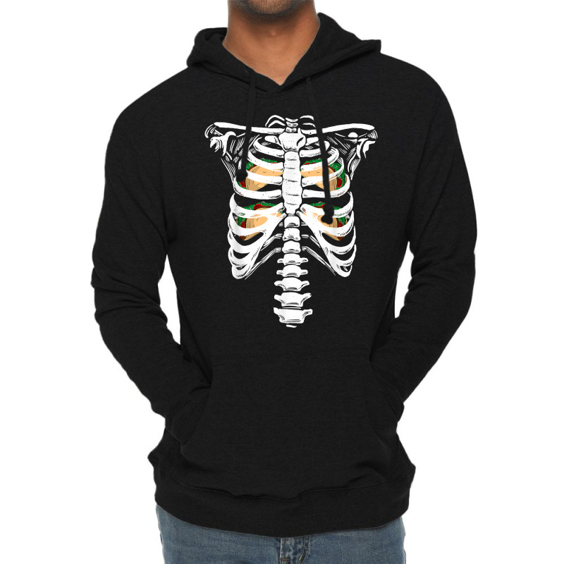 Skeleton Rib Cage Halloween Stop Staring At My Tacos T Shirt Lightweight Hoodie by cm-arts | Artistshot