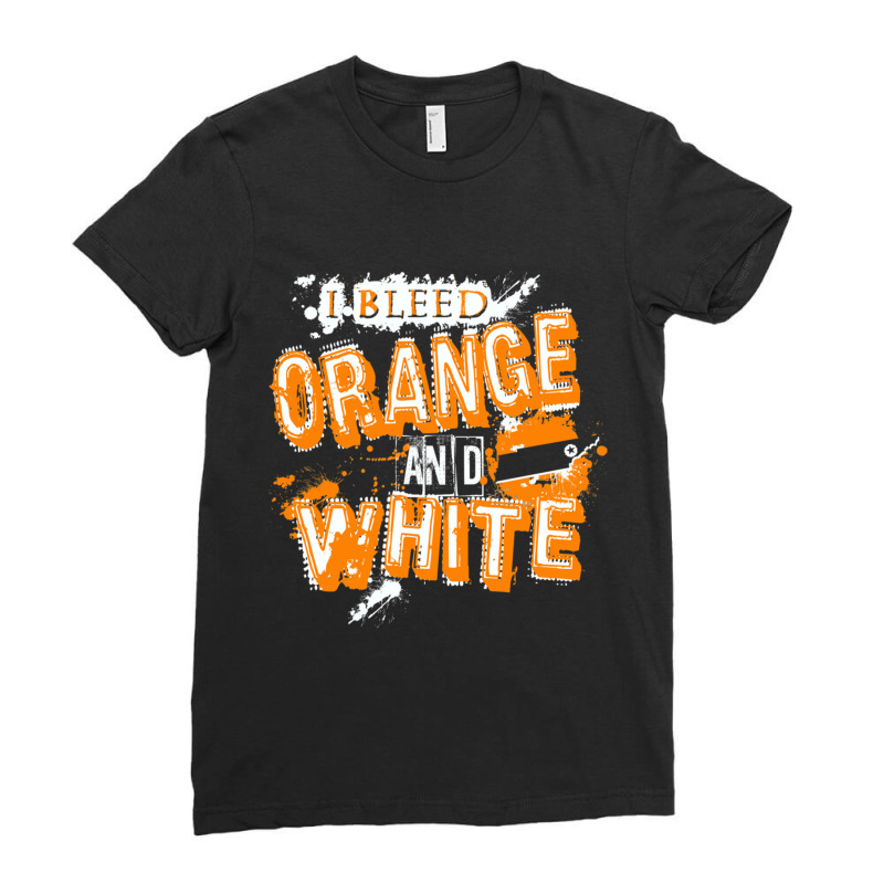 I Bleed Orange And White Tennessee Ladies Fitted T-Shirt by LUISRIVER | Artistshot