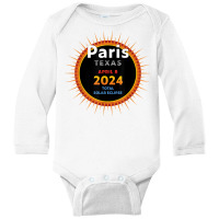 Paris Texas Tx Total Solar Eclipse 2024  2  T Shirt Long Sleeve Baby Bodysuit | Artistshot