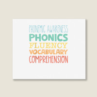 Reading Components Literacy Education Phonemic Awareness T Shirt Landscape Canvas Print | Artistshot