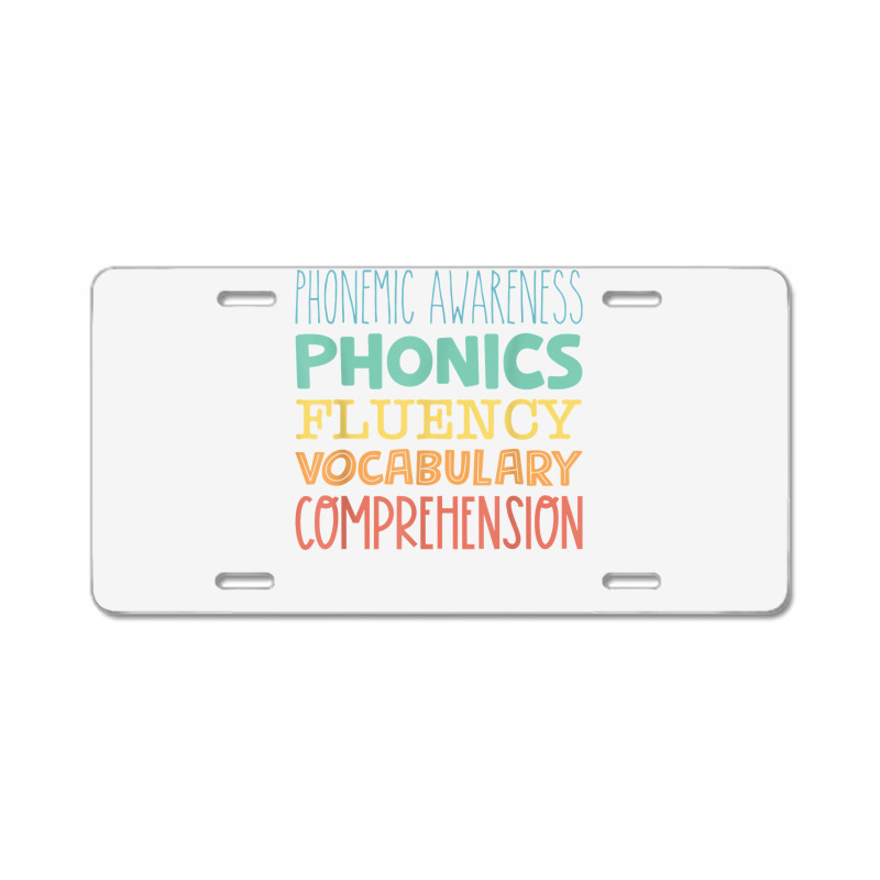 Reading Components Literacy Education Phonemic Awareness T Shirt License Plate | Artistshot