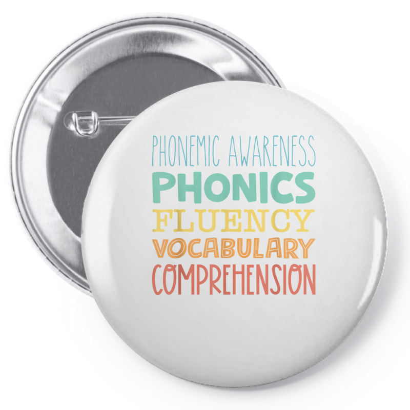 Reading Components Literacy Education Phonemic Awareness T Shirt Pin-back Button | Artistshot