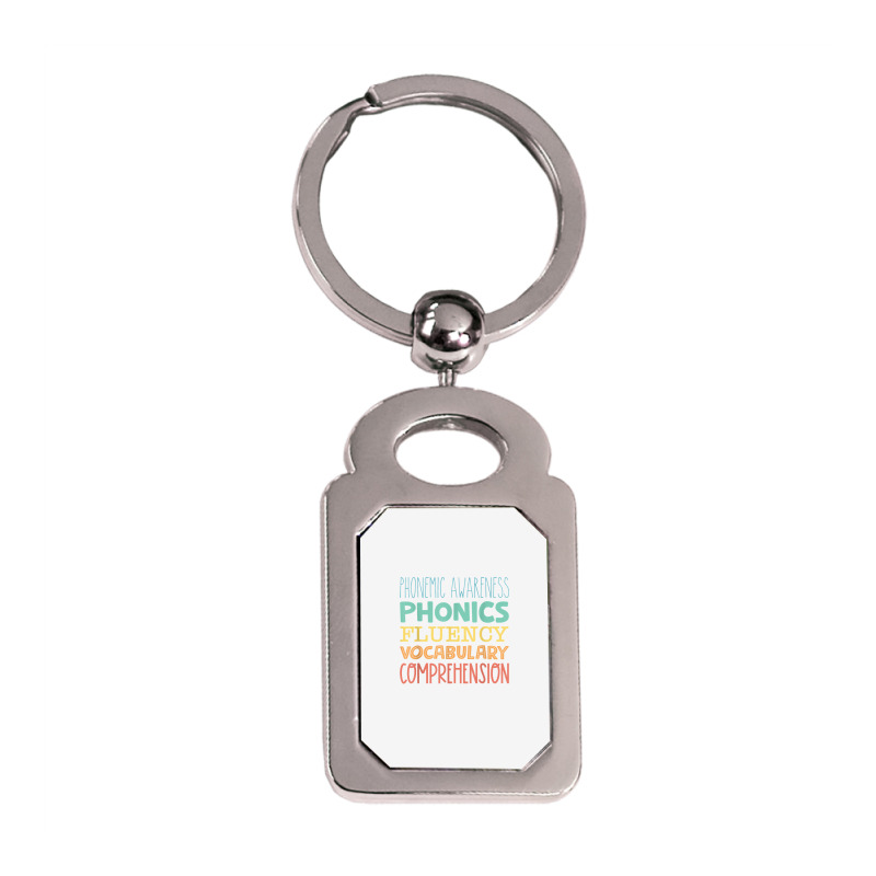 Reading Components Literacy Education Phonemic Awareness T Shirt Silver Rectangle Keychain | Artistshot