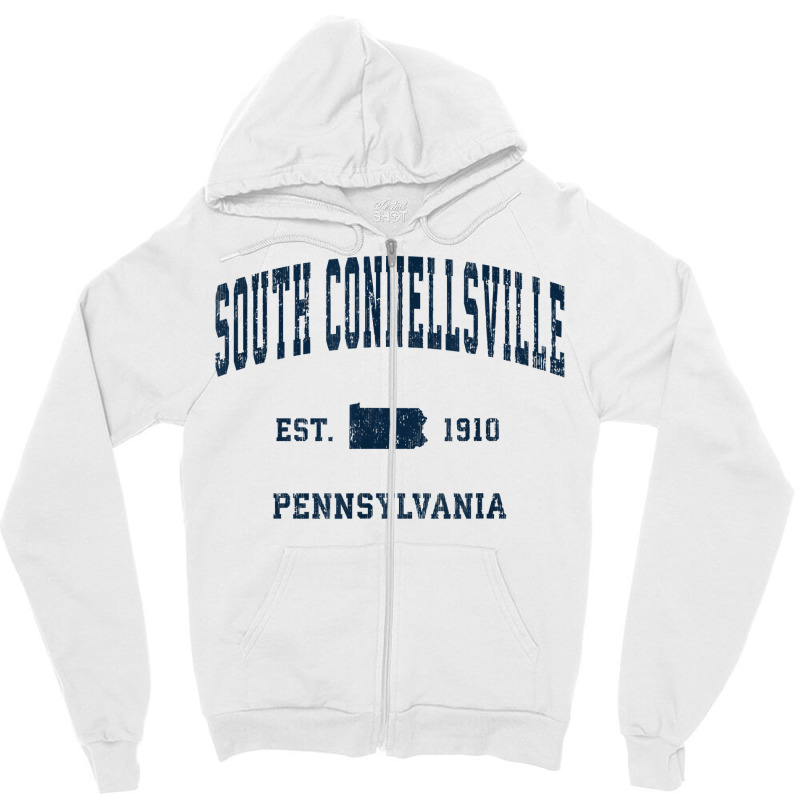 South Connellsville Pennsylvania Pa Vintage Athletic Navy Sp T Shirt Zipper Hoodie by cm-arts | Artistshot