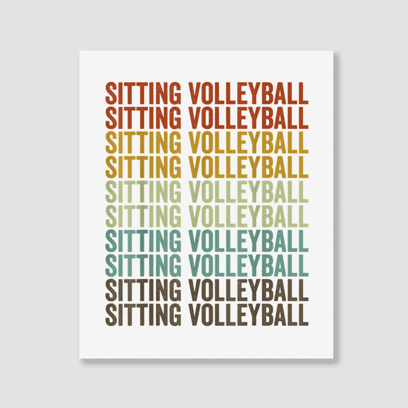 Sitting Volleyball Sports Retro T Shirt Portrait Canvas Print | Artistshot