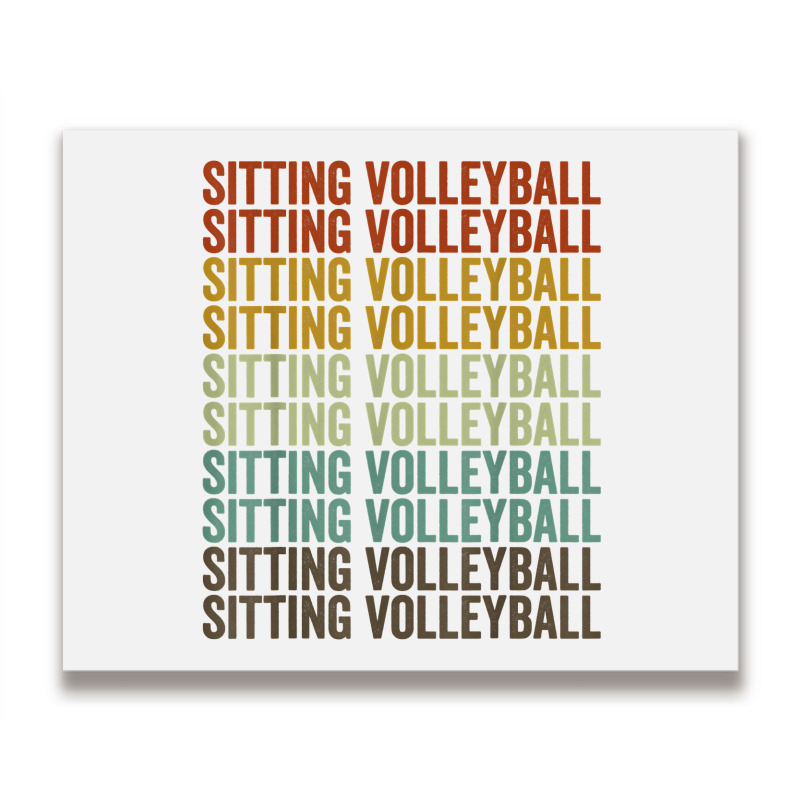 Sitting Volleyball Sports Retro T Shirt Metal Print Horizontal | Artistshot