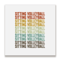 Sitting Volleyball Sports Retro T Shirt Metal Print Square | Artistshot