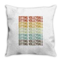 Sitting Volleyball Sports Retro T Shirt Throw Pillow | Artistshot