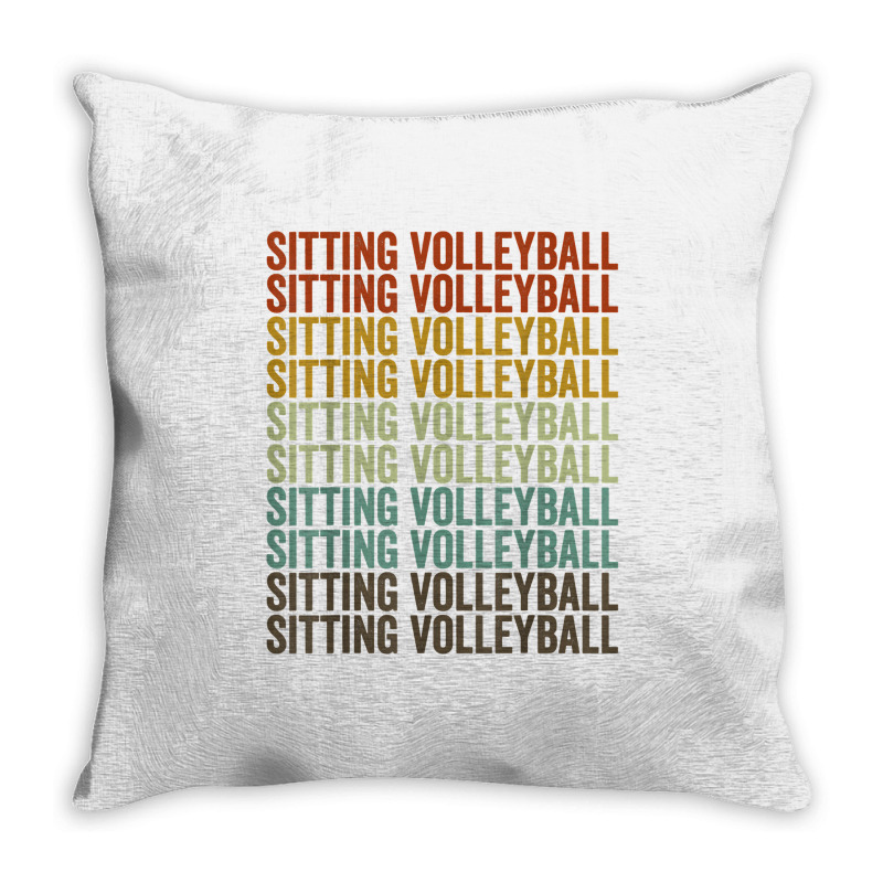 Sitting Volleyball Sports Retro T Shirt Throw Pillow | Artistshot