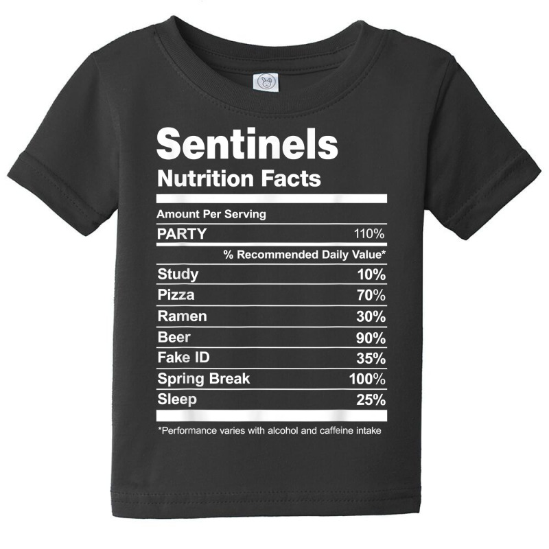 Sentinels Nutrition Facts College University T Shirt Baby Tee | Artistshot