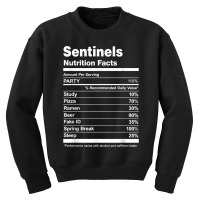 Sentinels Nutrition Facts College University T Shirt Youth Sweatshirt | Artistshot