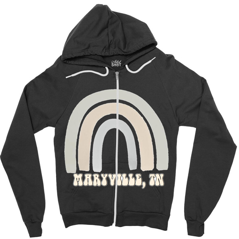 Maryville Tennessee Rainbow Pastel Zipper Hoodie by LUISRIVER | Artistshot