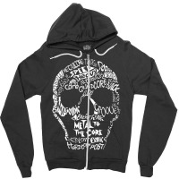 Metal To The Core Skull Design Zipper Hoodie | Artistshot