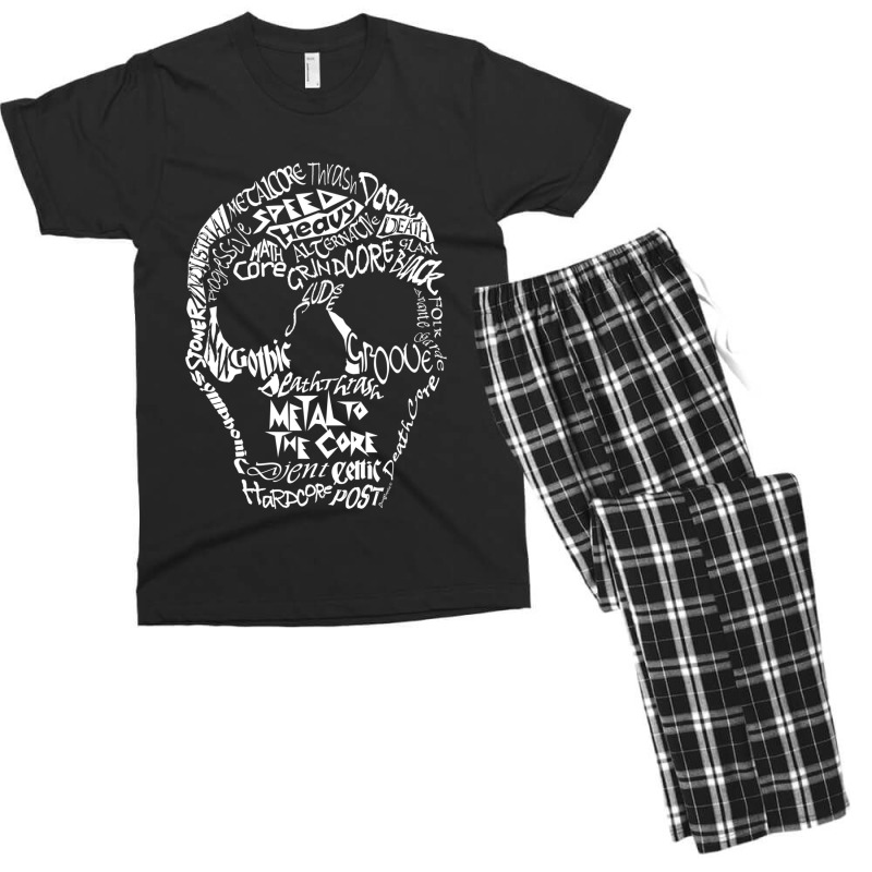 Metal To The Core Skull Design Men's T-shirt Pajama Set | Artistshot