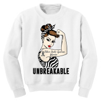 Womens Ehlers Danlos Syndrome Warrior Unbreakable Strong Woman V Neck Youth Sweatshirt | Artistshot