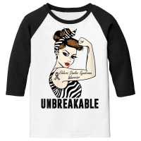 Womens Ehlers Danlos Syndrome Warrior Unbreakable Strong Woman V Neck Youth 3/4 Sleeve | Artistshot