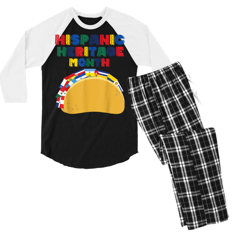 Hispanic Heritage Month Funny Tacos Latin American Countries T Shirt Men's 3/4 Sleeve Pajama Set by pipanegocu | Artistshot