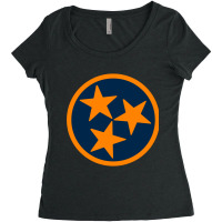 Navy _amp_ Orange Tri-star Women's Triblend Scoop T-shirt | Artistshot