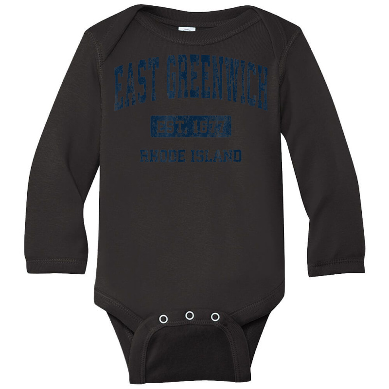 East Greenwich Rhode Island Ri Vintage Athletic Sports Desig Long Sleeve Baby Bodysuit by Queens | Artistshot