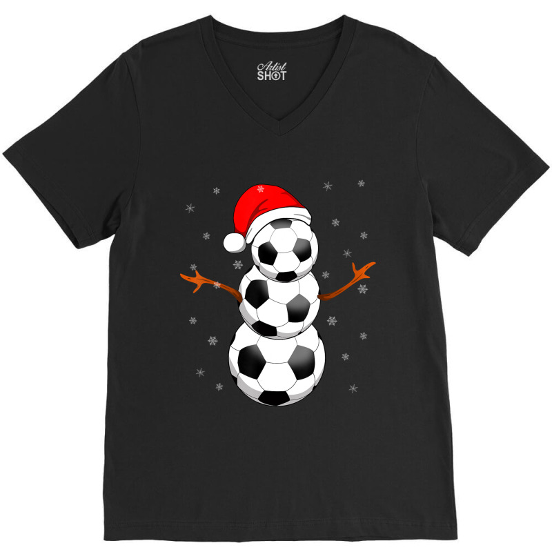 Football For Boys Girls Christmas Snowman Soccer V-neck Tee | Artistshot