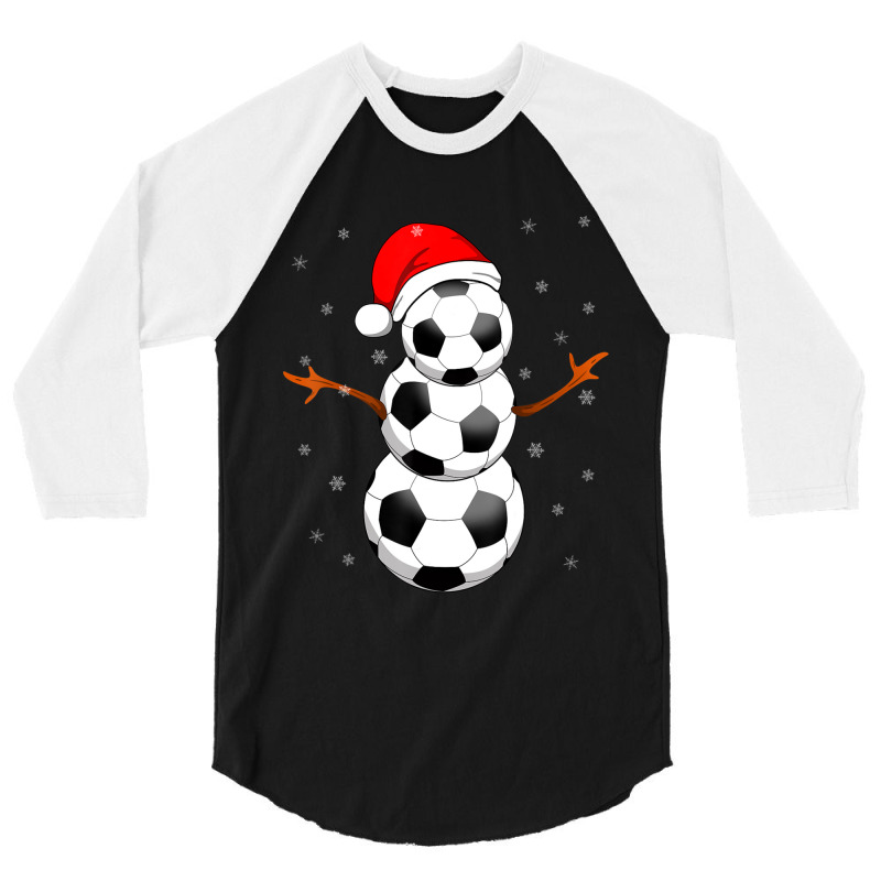 Football For Boys Girls Christmas Snowman Soccer 3/4 Sleeve Shirt | Artistshot