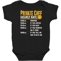 Private Chef Hourly Rate Funny Private Cook Culinary Cooking Long Slee Baby Bodysuit | Artistshot