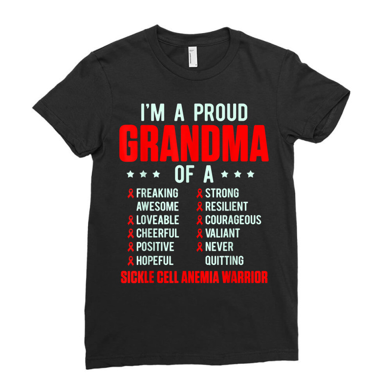 Sickle Cell Anemia Survivor Proud Grandma Anemic Warrior T Shirt Ladies Fitted T-Shirt by alyshasur9x | Artistshot