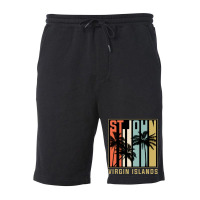 Virgin Islands Palm Trees Vacation, Virgin Islands, Palm Trees, St Joh Fleece Short | Artistshot